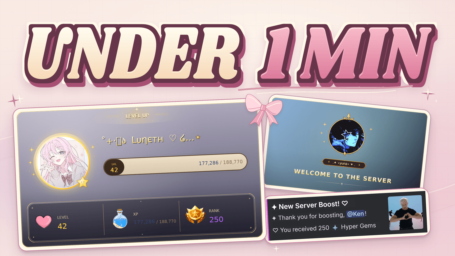 Under one minute: Tiko's level, welcome, and booster rewards.